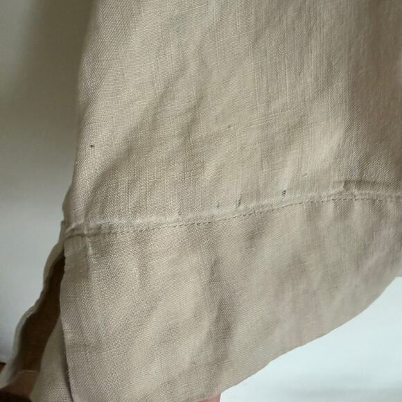 Quince European Linen Short Sleeve Button Up Shirt In Flax Size L - Picture 2 of 8